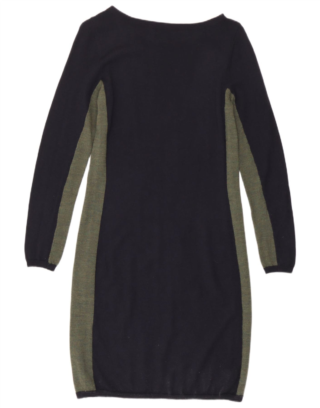 Abito maglione da donna Jigsaw UK 12 Lana color block blu navy medio