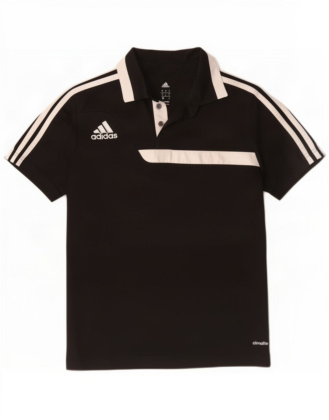 Polo Adidas Climalite da uomo piccola in poliestere color block nero
