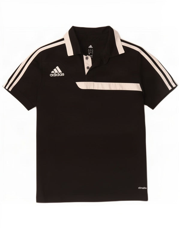 Polo Adidas Climalite da uomo piccola in poliestere color block nero