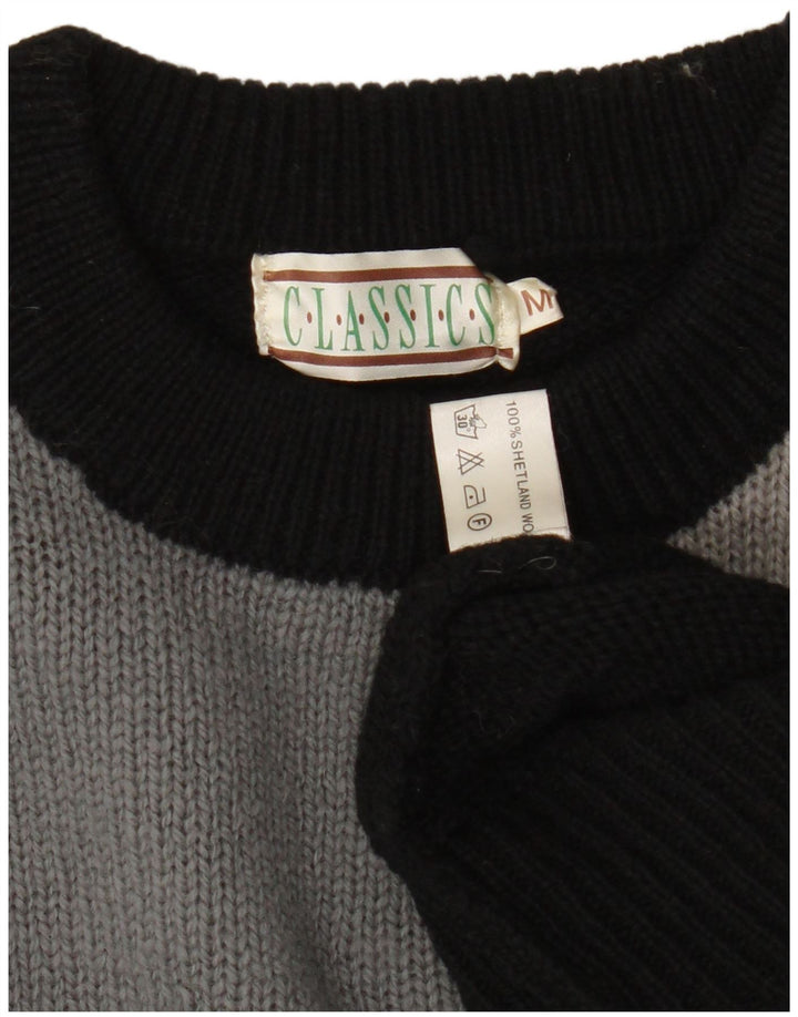 Maglione maglione girocollo da donna Classics UK 14 Blocco colore nero medio