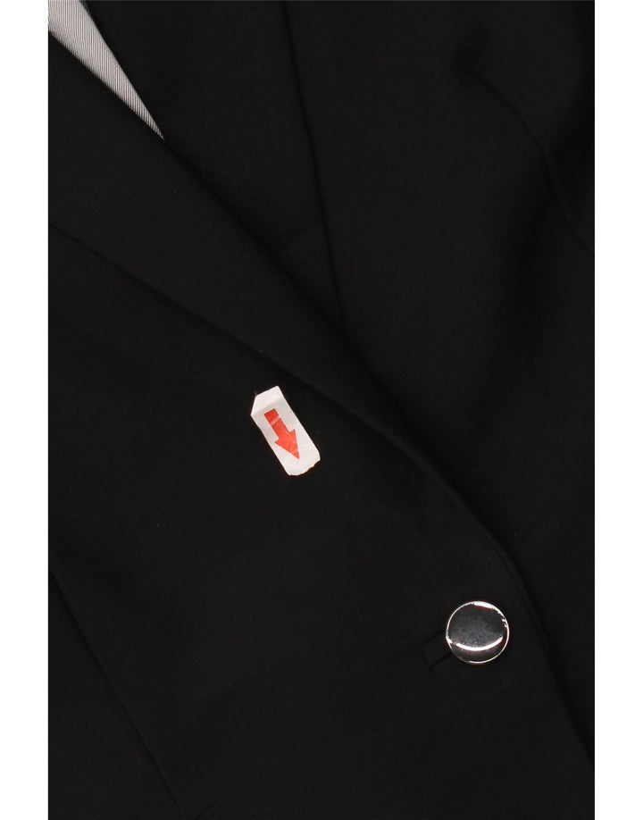 Giacca blazer a 1 bottone Marks & Spencer da donna UK 16 grande lana vergine nera