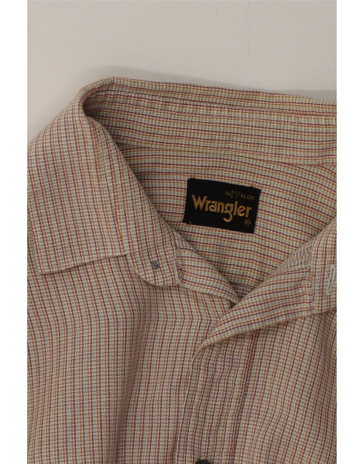 Camicia da uomo in flanella WRANGLER taglia 16 1/2 41 a righe beige grandi