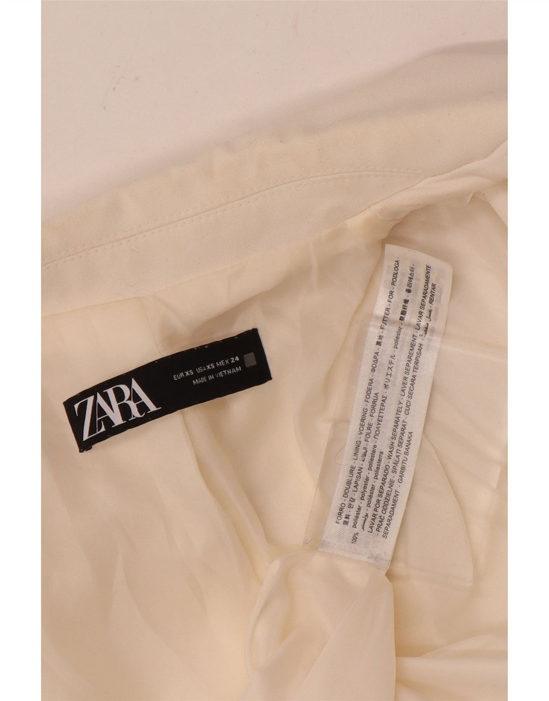 Giacca blazer doppiopetto oversize da donna Zara UK 6 XS poliestere bianco