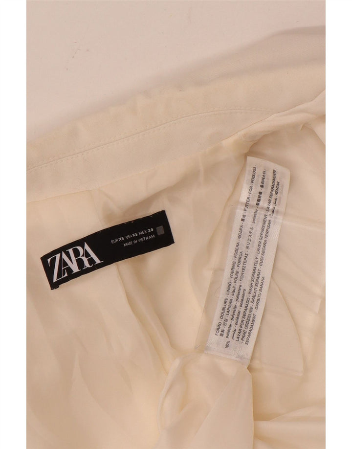 Giacca blazer doppiopetto oversize da donna Zara UK 6 XS poliestere bianco