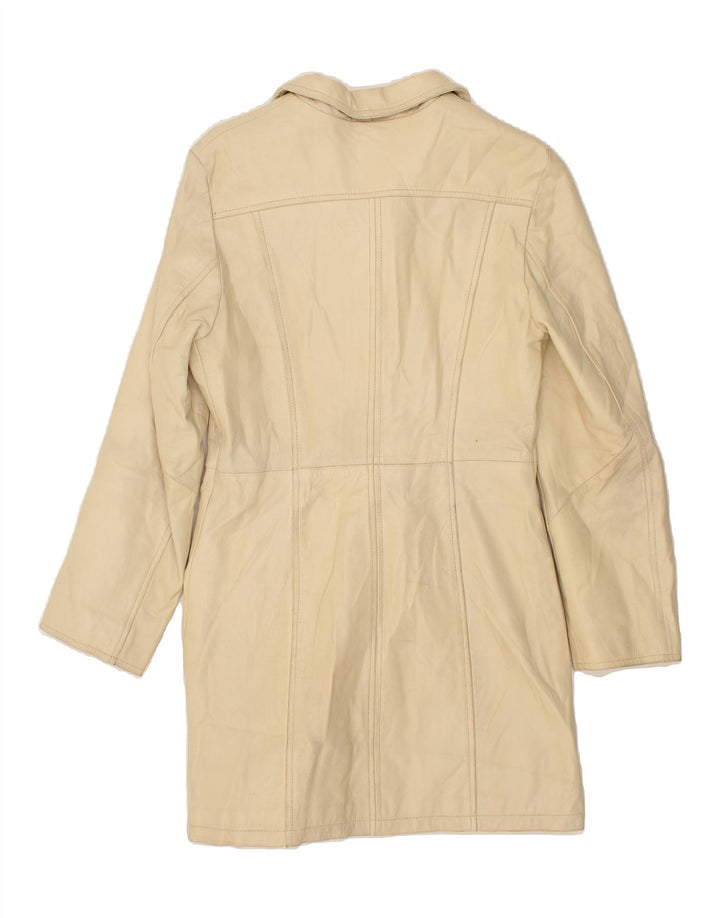 PANTERA Womens Leather Coat EU 38 Medium Beige Leather Vintage Pantera and Second-Hand Pantera from Messina Hembry 