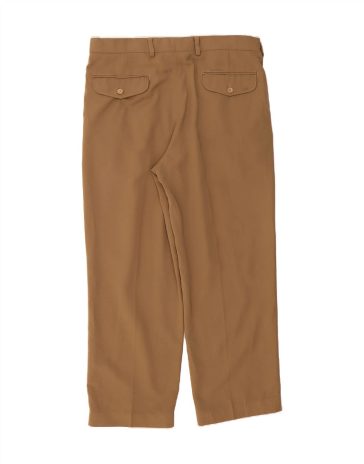L.L.BEAN Mens Pegged Casual Trousers W36 L28 Brown Polyester Vintage L.L.Bean and Second-Hand L.L.Bean from Messina Hembry 