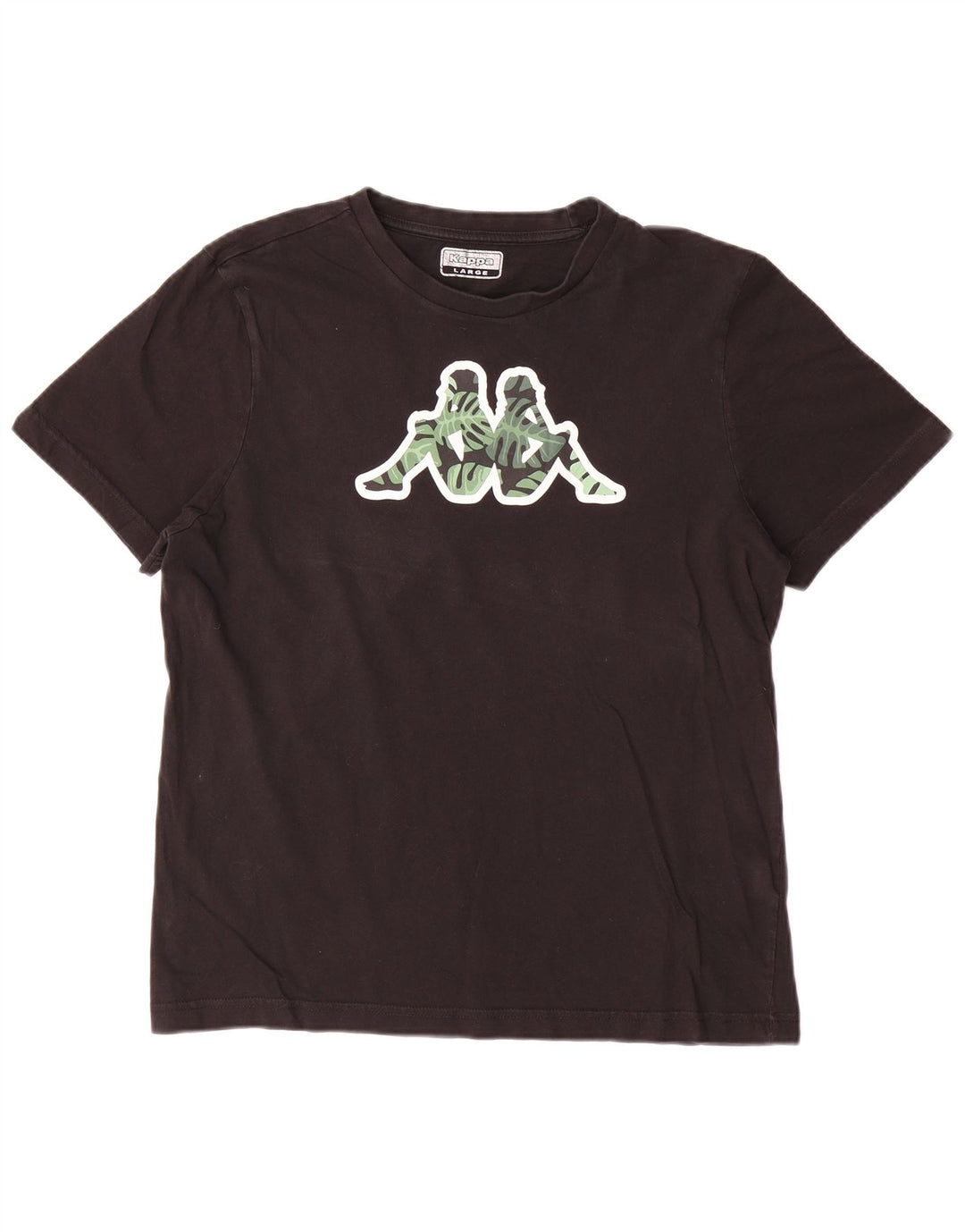 T-shirt grafica da uomo Kappa Top grande in cotone nero