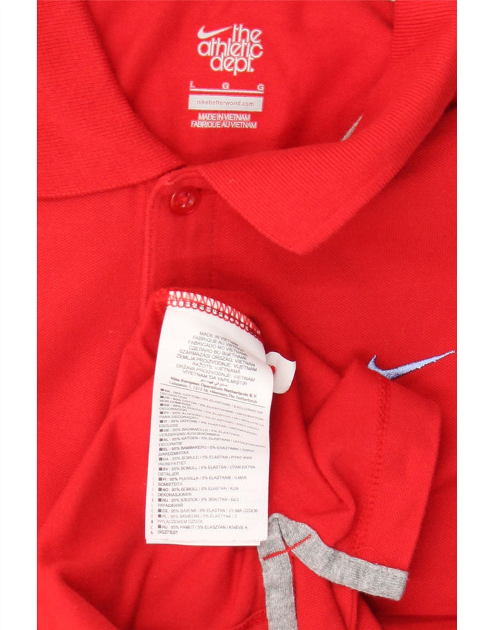 Polo Nike da donna UK 16 grande rossa in cotone