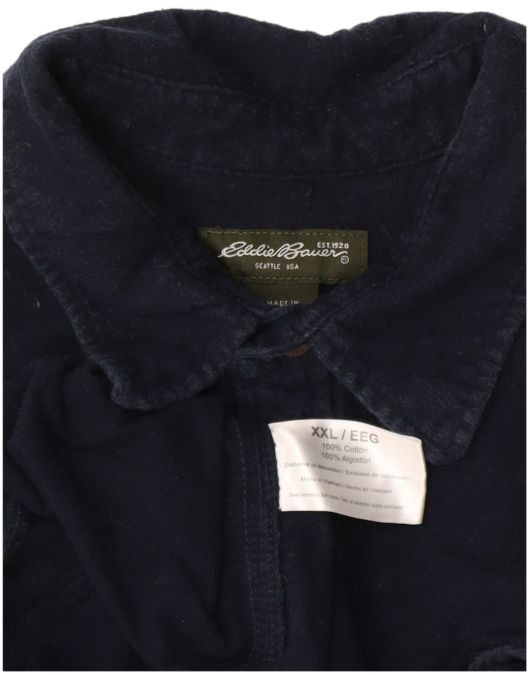 EDDIE BAUER Camicia da uomo in flanella 2XL Cotone blu navy