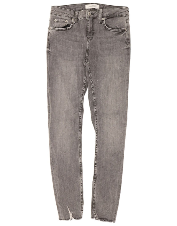 Zara Jeans skinny da donna EU 38 Small W28 L28 Grigio Cotone