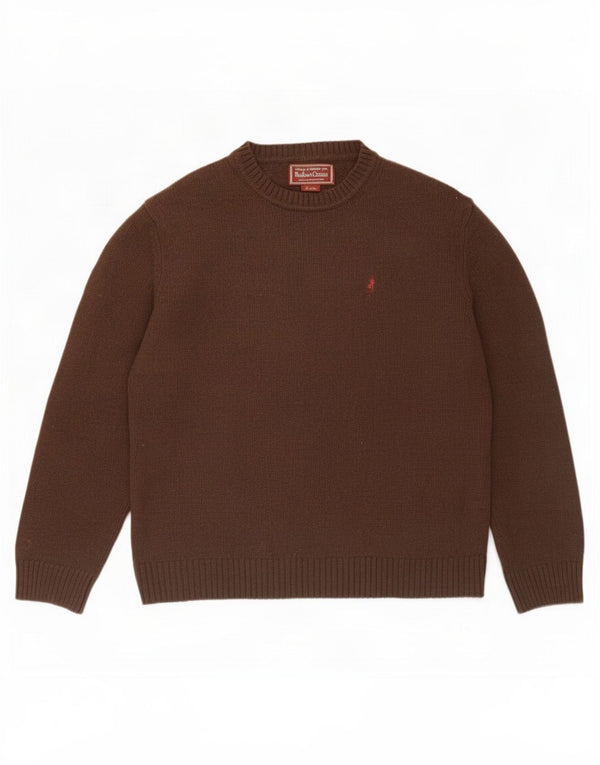 Maglione maglione girocollo da uomo Marlboro Classics 2XL lana merino marrone
