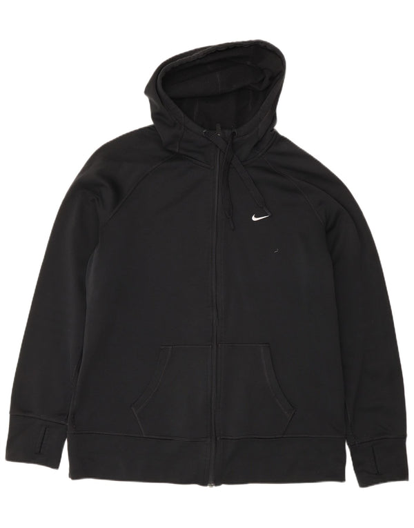 Felpa con cappuccio e zip Nike Therma-Fit da donna UK 18 XL Poliestere nero sportivo