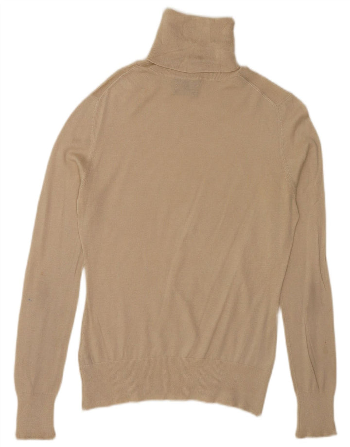 Maglione maglione a collo alto da donna Massimo Dutti UK 10 piccolo seta beige