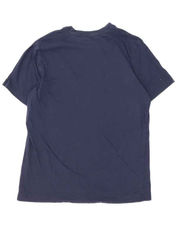 T-shirt grafica da uomo Reebok Top Large in cotone blu navy