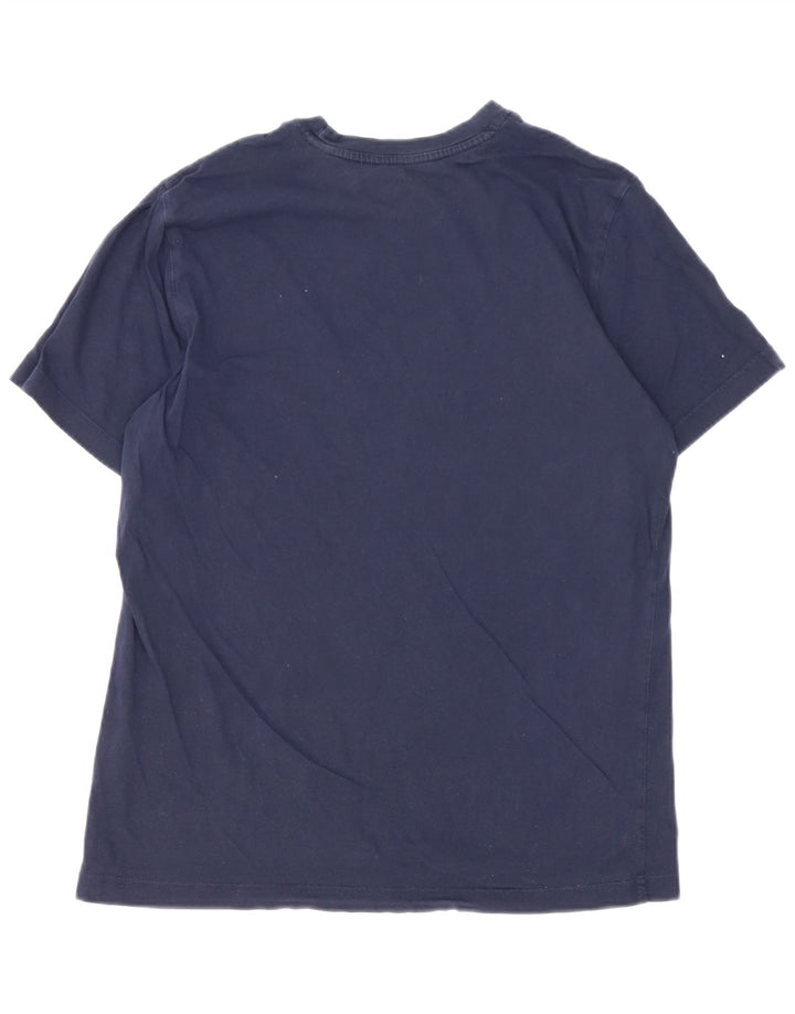 T-shirt grafica da uomo Reebok Top Large in cotone blu navy
