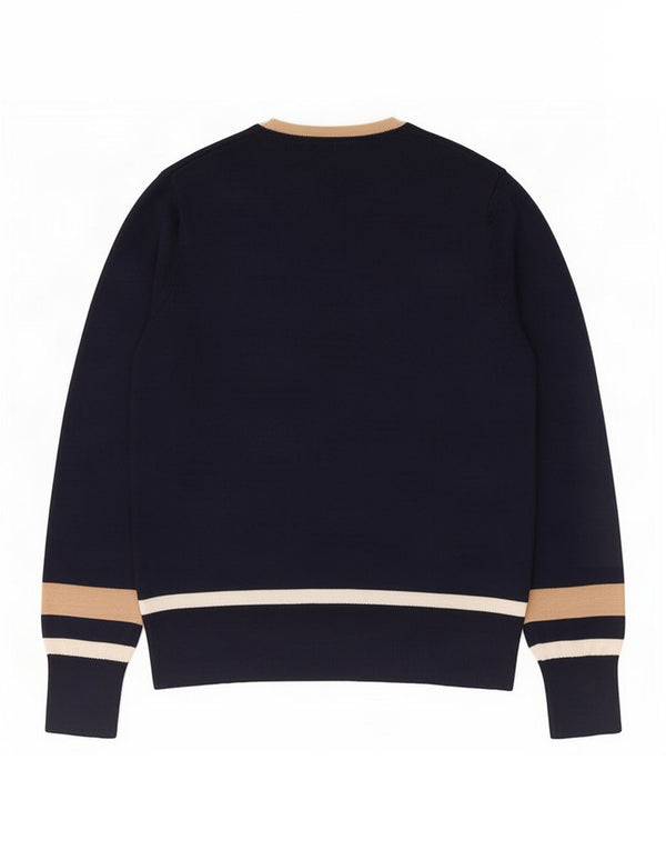Maglione maglione con scollo a V da donna Marks & Spencer UK 12 medio blu navy