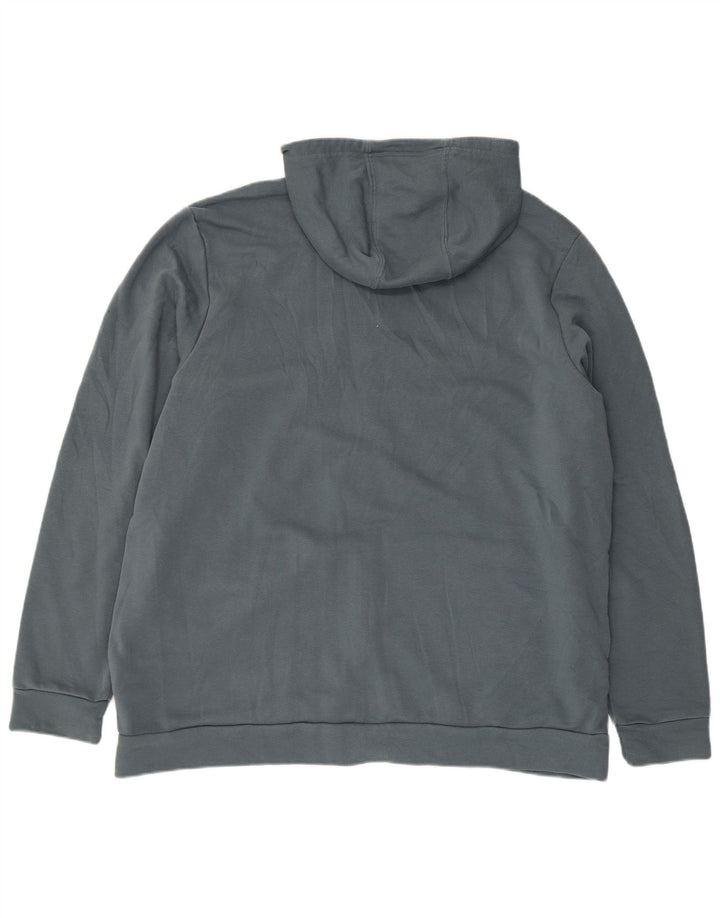 Maglione con cappuccio e zip grafica da uomo ADIDAS 2XL in cotone blu