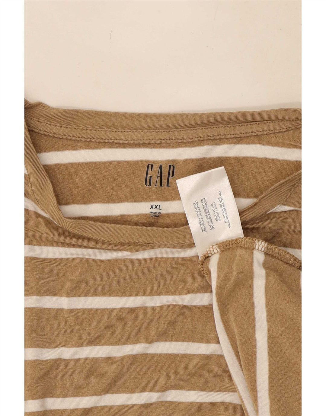 Gap Top oversize da donna a maniche lunghe UK 20 2XL Rayon a righe beige
