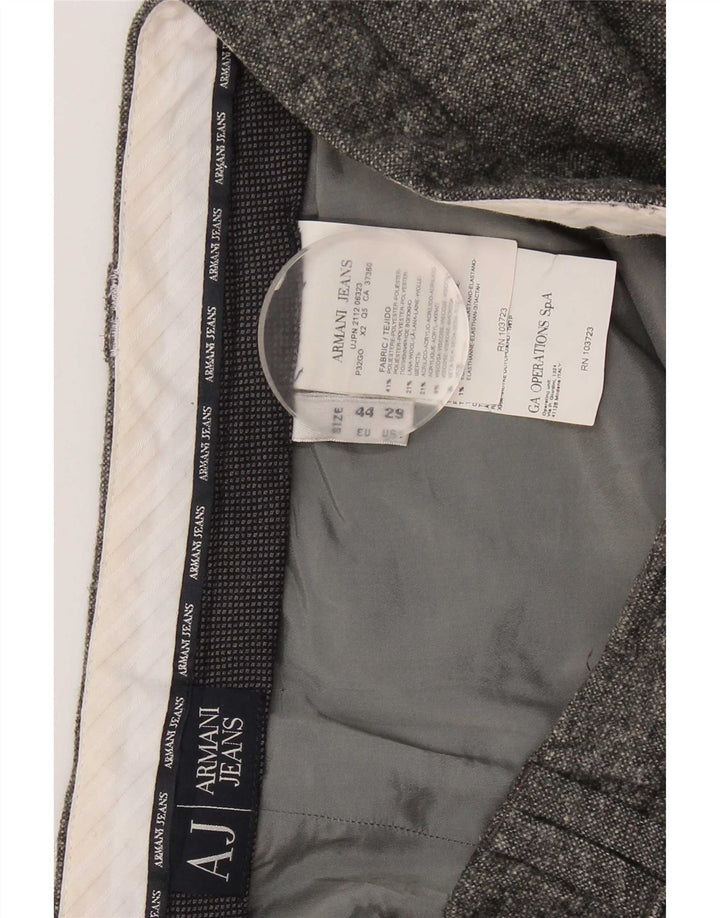 Pantaloni chino slim da donna Armani W29 L29 poliestere grigio