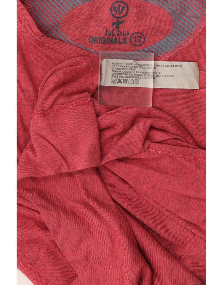 Top da donna a maniche lunghe Fat Face UK 12 Cotone medio rosso screziato