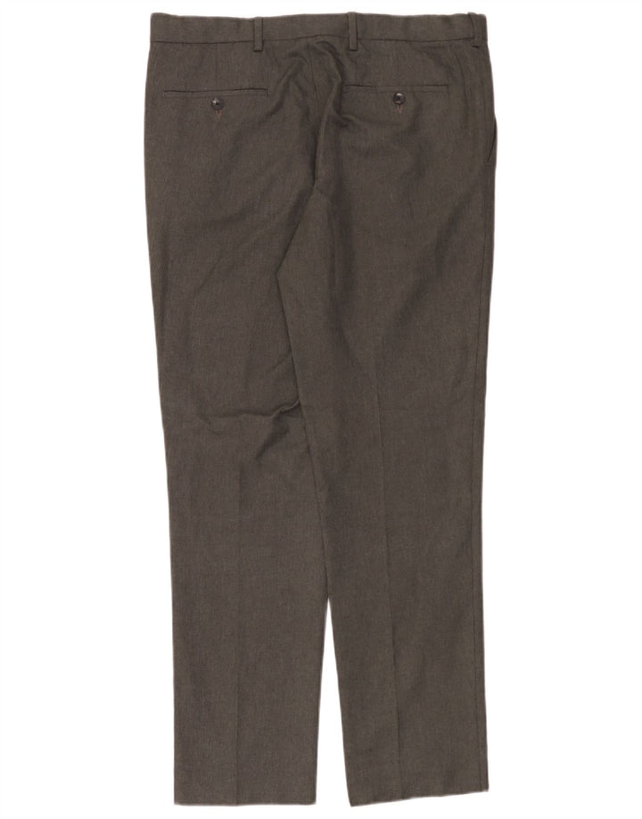 Pantaloni chino slim fit da uomo Marks & Spencer W34 L31 poliestere grigio
