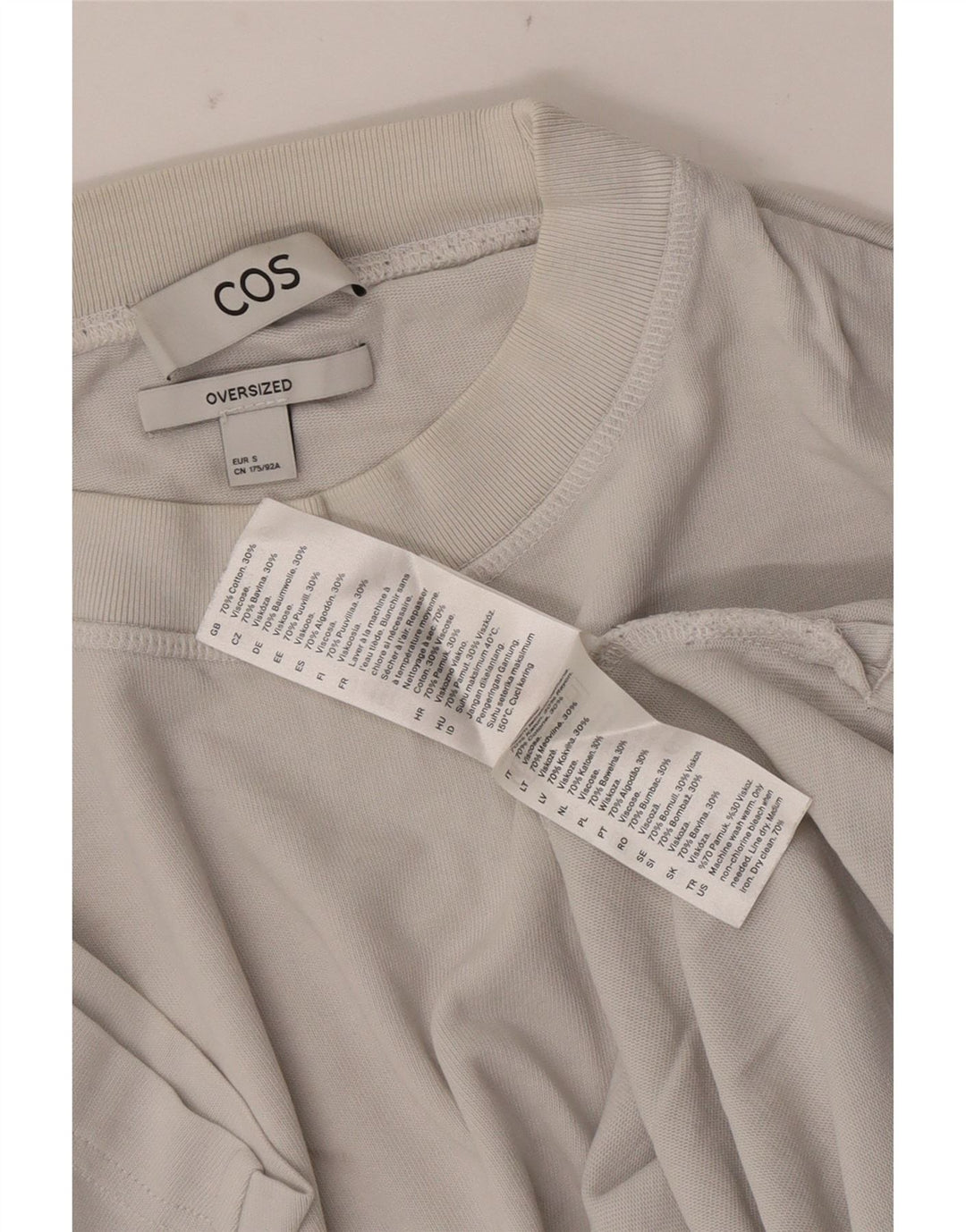 T-shirt oversize da uomo Cos piccola in cotone bianco sporco