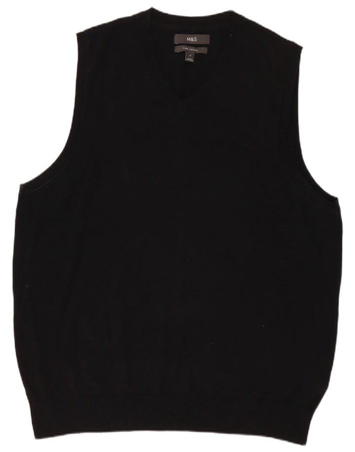 Canotta da uomo Marks & Spencer, canotta media in cotone nero