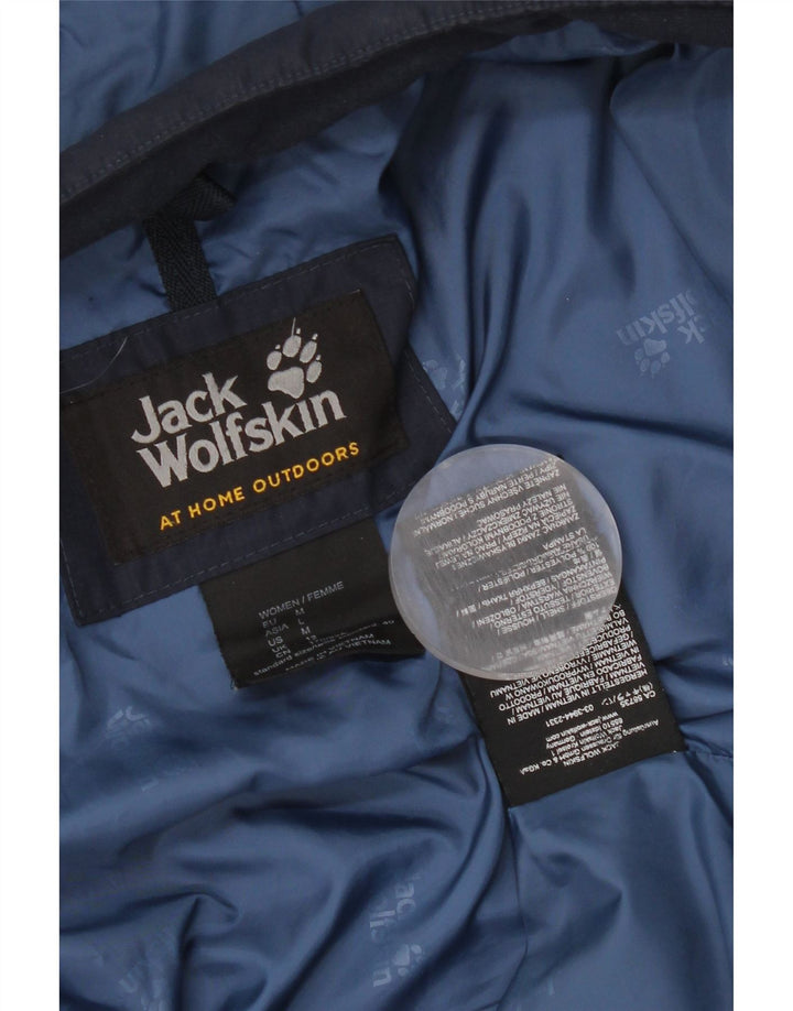 Cappotto imbottito con cappuccio da donna Jack Wolfskin UK 12 medio poliestere blu navy