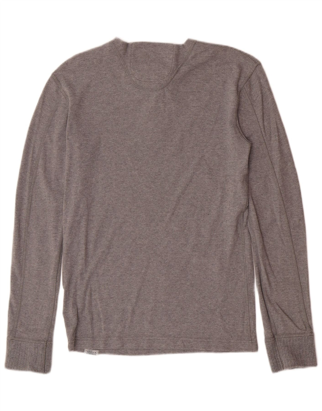 Top da uomo a maniche lunghe Superdry in cotone grigio medio