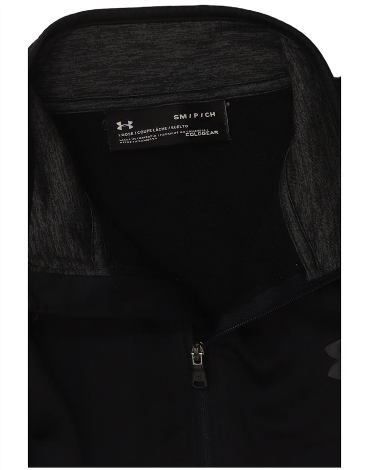 UNDER ARMOUR Felpa da uomo con collo con zip Cold Gear, maglione piccolo nero