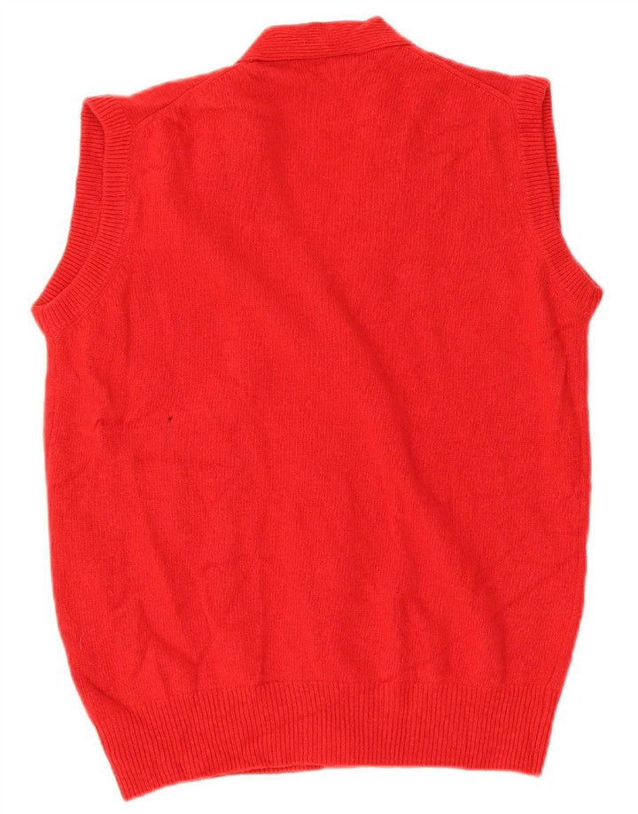 DISNEY Womens Pluto Graphic Sleeveless Cardigan Sweater UK 16 Large Red