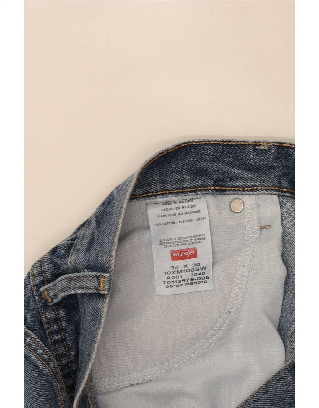 Jeans dritti da uomo Wrangler W34 L27 cotone blu