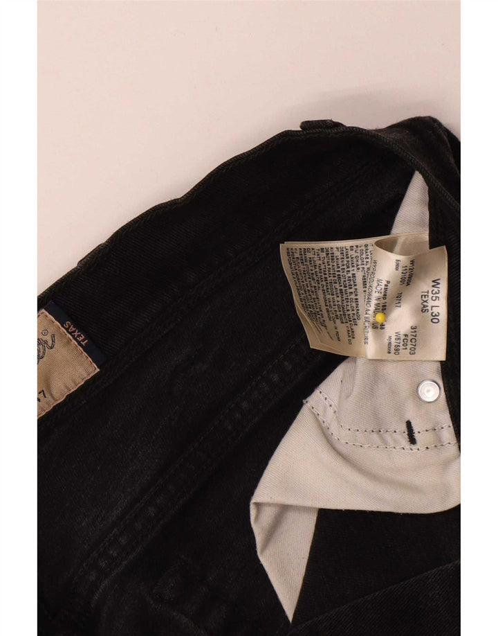 Jeans dritti da uomo Wrangler Texas W35 L30 cotone nero