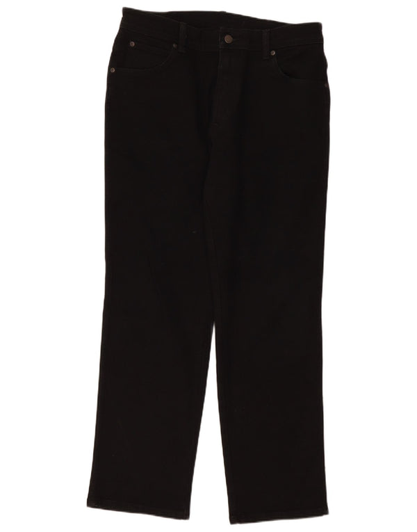 Jeans dritti regolari da uomo Wrangler W34 L30 cotone nero