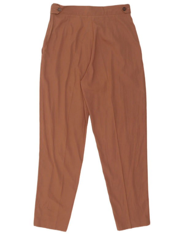 Pantaloni casual a vita alta da donna Benetton IT 46 Large W28 L29 Marrone