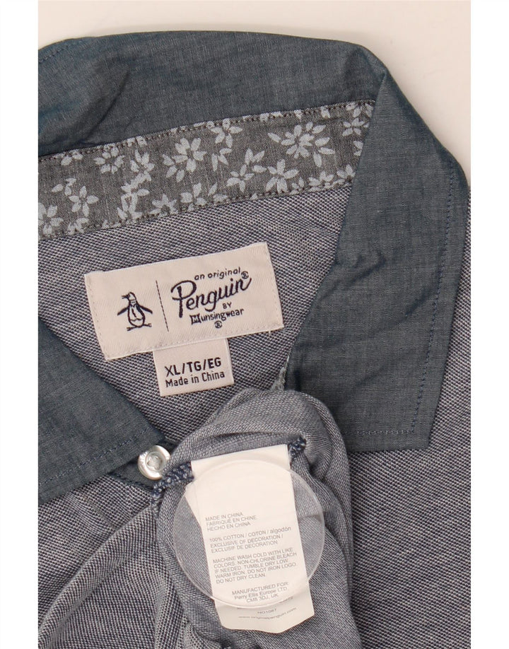 Polo da uomo Penguin XL in cotone blu