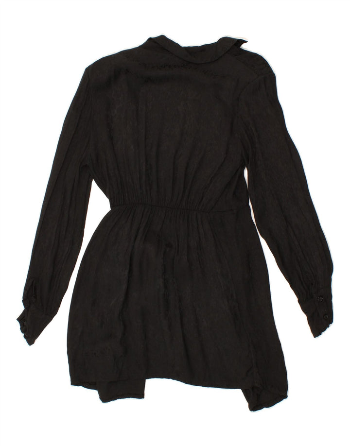 VINTAGE Womens Wrap Dress UK 12 Medium Black Vintage Vintage and Second-Hand Vintage from Messina Hembry 