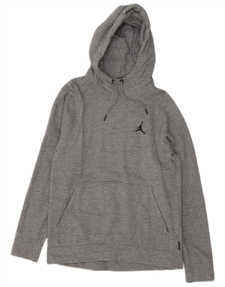 Felpa con cappuccio da uomo Jordan Large in cotone chiazzato grigio