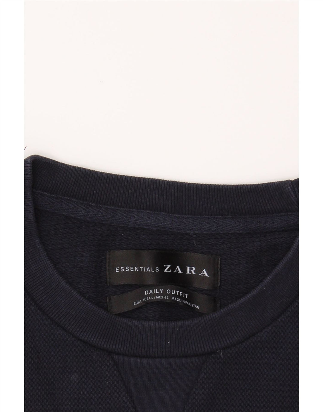 ZARA Mens Sweatshirt Jumper Large Navy Blue Vintage Zara and Second-Hand Zara from Messina Hembry 