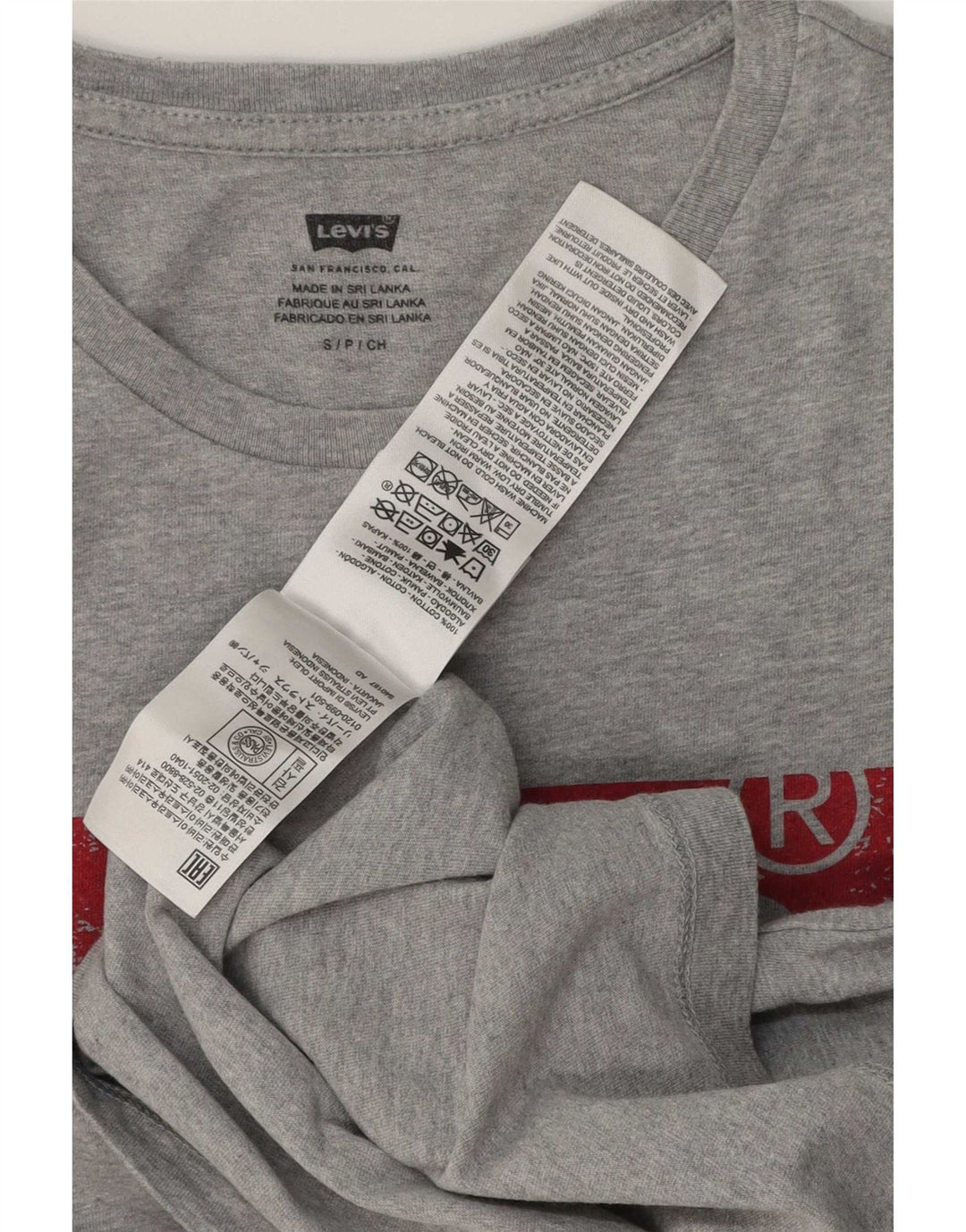 T-shirt grafica da uomo Levi's Top piccola in cotone grigio