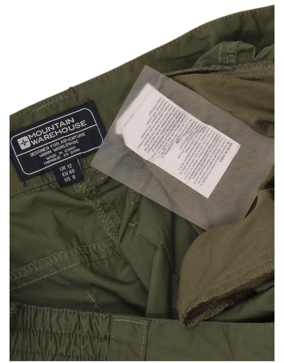 Pantaloncini chino da donna Mountain Warehouse UK 12 medi W30 poliestere kaki