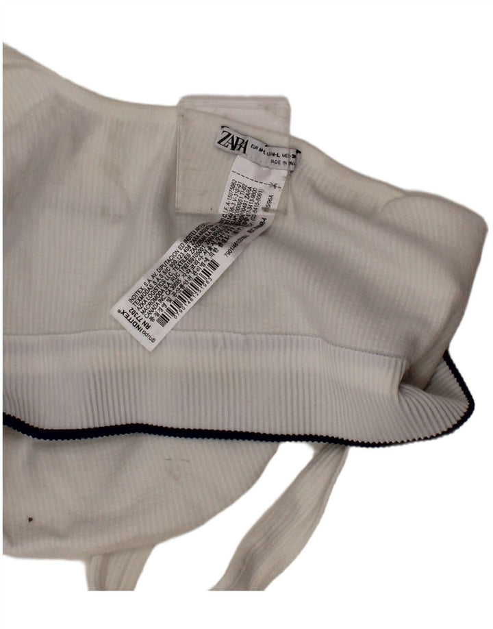 ZARA Womens Sport Bra Vest Top Medium/Large White Nylon