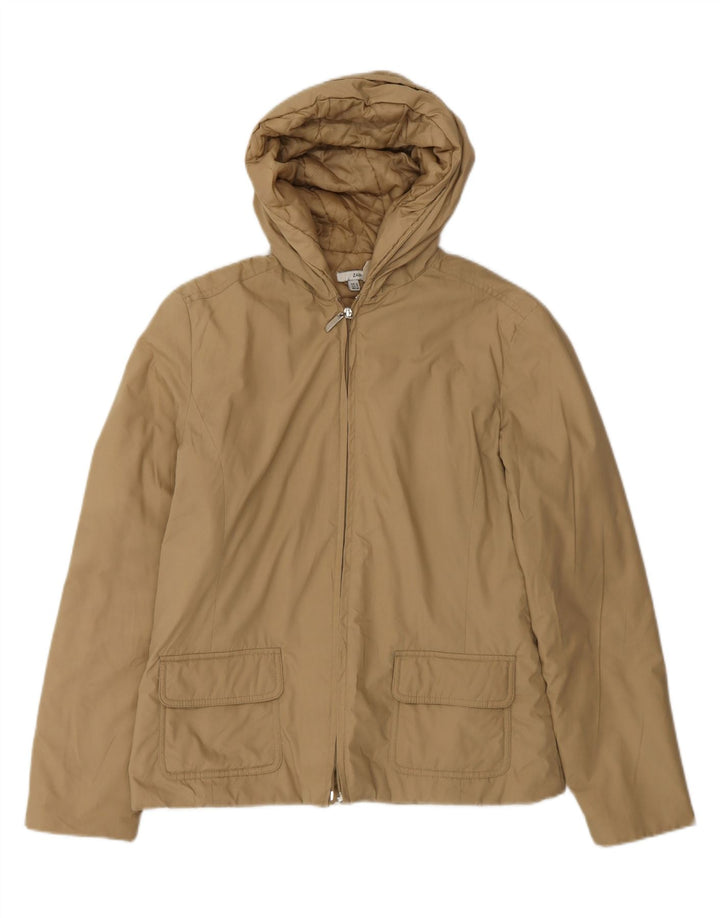 Giubbotto bomber con cappuccio da donna Zara UK 14 Poliestere beige medio
