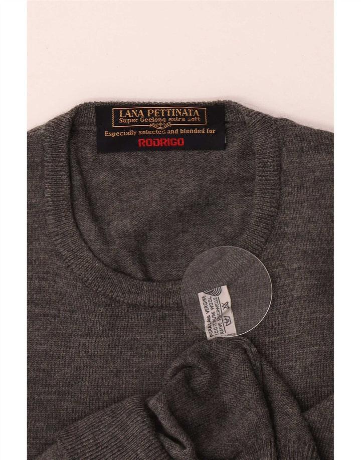Maglione maglione girocollo da uomo Rodrigo IT 52 Large grigio lana vergine