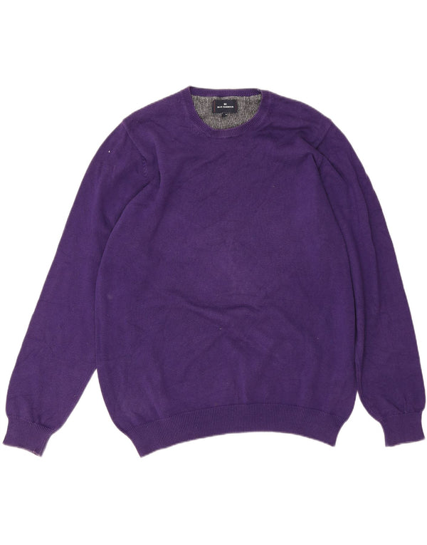 Maglione maglione girocollo da uomo Marks & Spencer blu Harbour grande viola