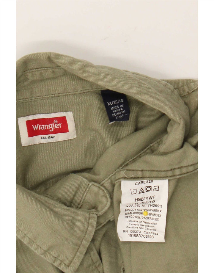 Camicia a maniche corte da uomo Wrangler XL in cotone kaki