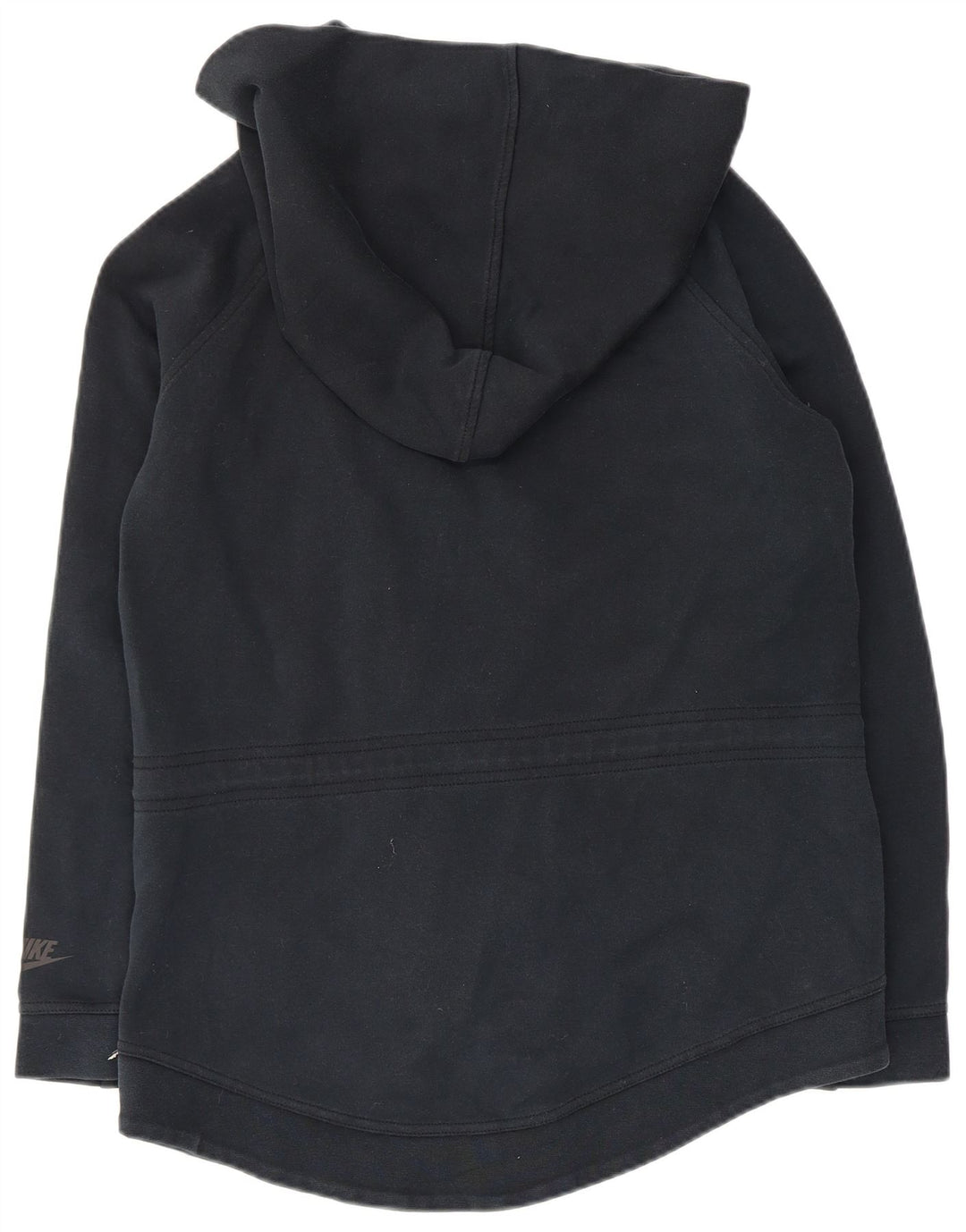 Maglione con cappuccio e zip oversize da donna NIKE UK 10 piccolo in cotone blu navy