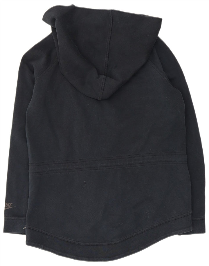 Maglione con cappuccio e zip oversize da donna NIKE UK 10 piccolo in cotone blu navy