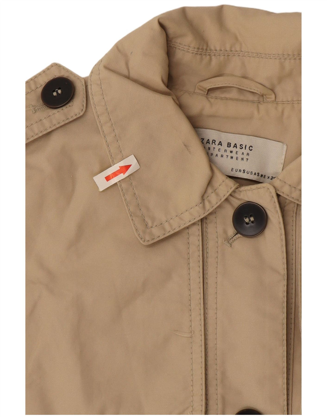 Trench da donna Zara UK 10 piccolo in cotone beige