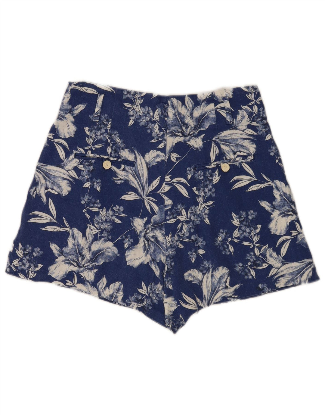 Pantaloni caldi a vita alta Zara da donna medi W28 blu floreali